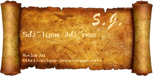 Sólyom János névjegykártya