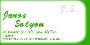 janos solyom business card